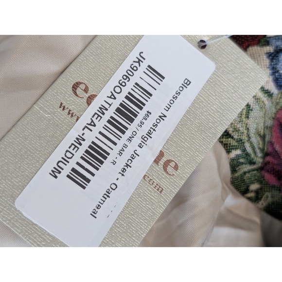 Vintage Style Floral Tapestry Brocade Blazer Scrunch Sleeves  M Y2K 90's NWT - Picture 13 of 14